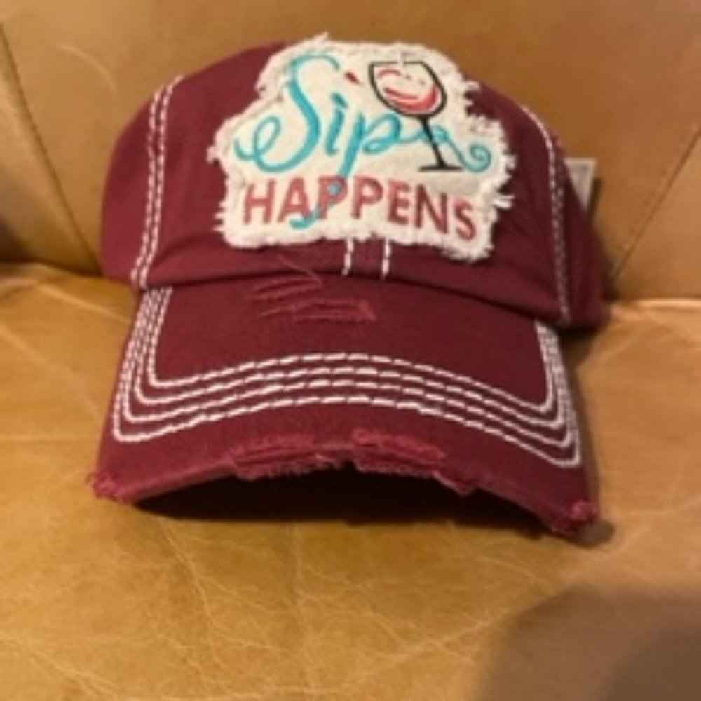 Sip Happens Vintage style ballcap